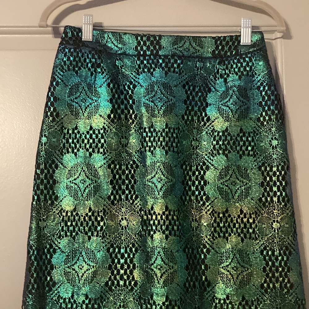 Creatures of the Wind| Women's Floral Paisley Green Straight Skirt |Size 2 - Picture 3 of 11